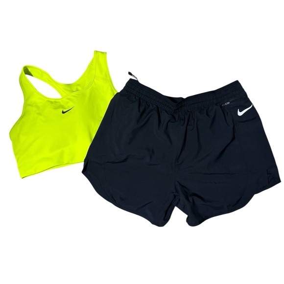 Nike Other - Nike Bright Yellow Sports Bra and Black Shorts